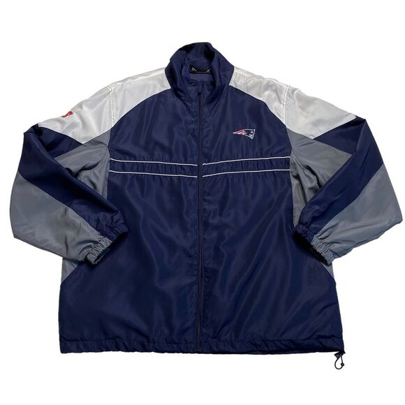 Vintage New England Patriots Windbreaker SI Edition Blue Gray White Sz XL - Picture 6 of 14